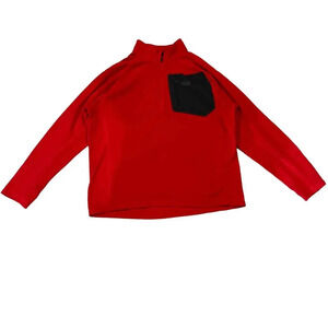 The North Face Men's XL Red‎ & Grey Polartec Fleece 1/2 Zip Pullover Jacket